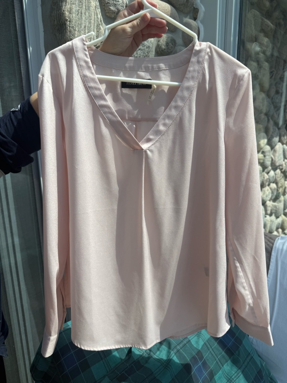 Ivanka Trump Blush Pink Long Sleeve Blouse Size L